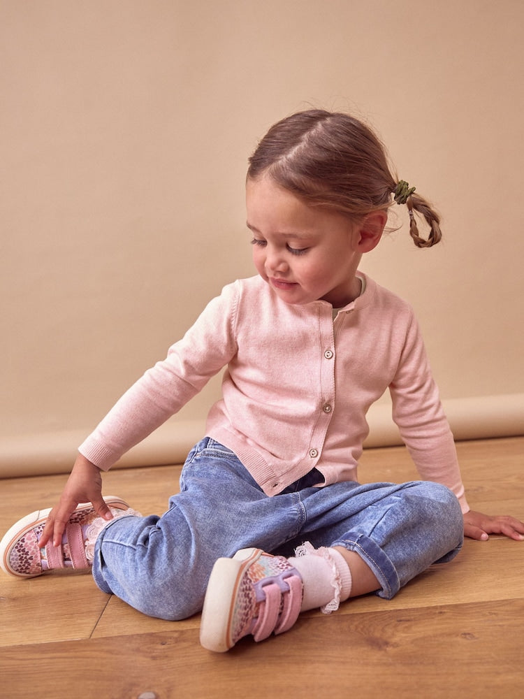 Pink Marl Cardigan (3mths-10yrs) - Size 3-6 Months (62-68cm) - Pink Marl
