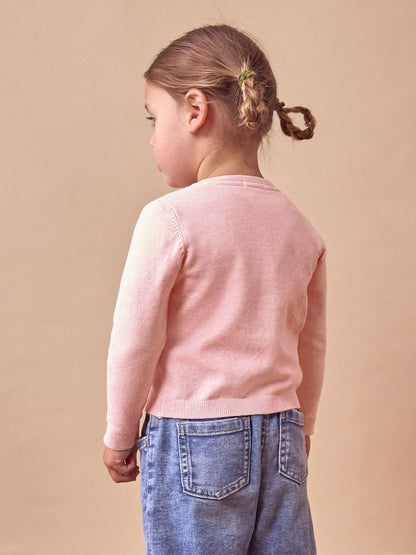 Pink Marl Cardigan (3mths-10yrs) - Size 3-6 Months (62-68cm)