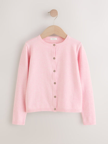 Pink Marl Cardigan (3mths-10yrs) - Size 3-6 Months (62-68cm)