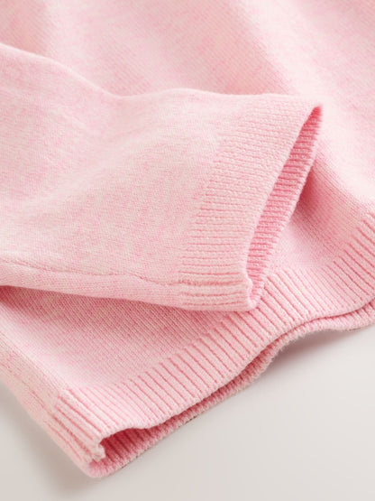 Pink Marl Cardigan (3mths-10yrs) - Size 3-6 Months (62-68cm)