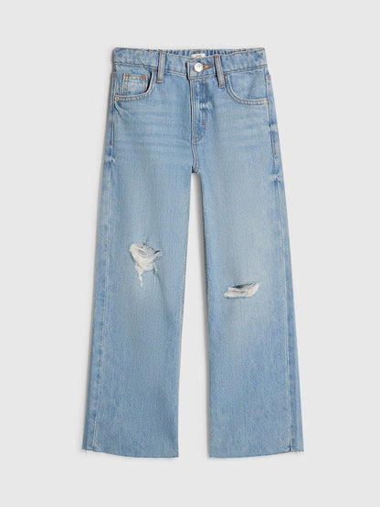 River Island Blue Ripped Straight Leg Jeans