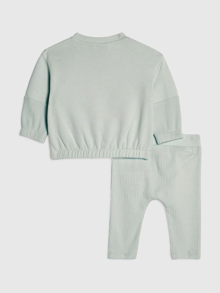 River Island Blue Cutie Squad Top &amp; Leggings Set