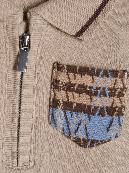 River Island Brown Check Little Man Polo &amp; Joggers Set
