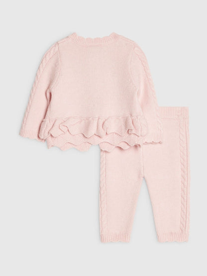 River Island Pink Peplum Cardigan &amp; Legging Set