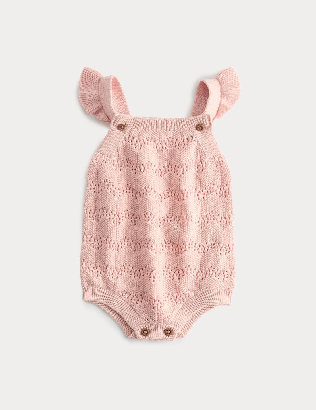 Pure Cotton Frill Knitted Romper (7lbs-18 Mths)