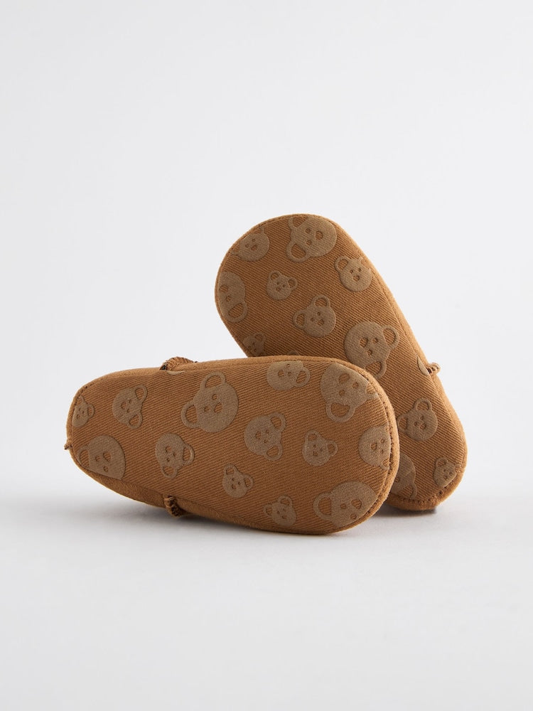 Tan Brown Warm Lined Baby Boots (0-2mths) - Size First Size (50cm)