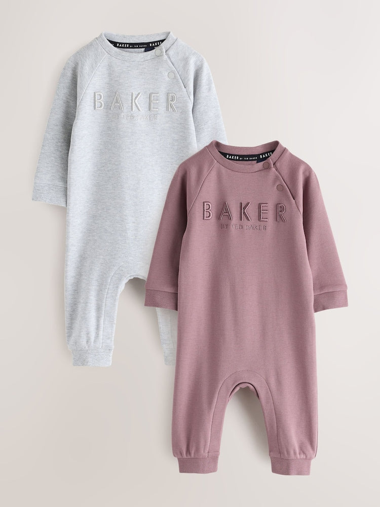 Baker by Ted Baker Grey/Red 2 Pack Romper and Hat Set - Grey/Red / Up To 3 Months (50 - 62cm)