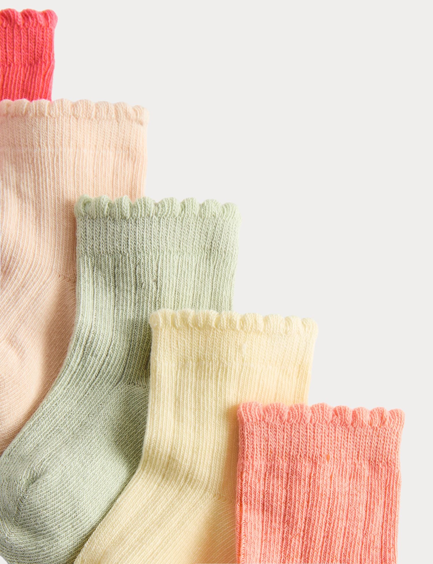 5 Pack Cotton with Stretch Frill Socks