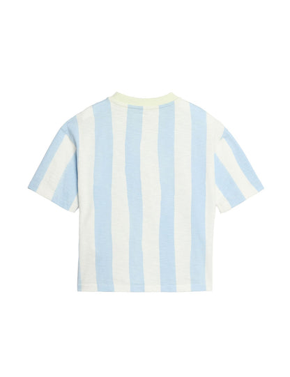 Pure Cotton Striped Graphic T-Shirt (2-8 Yrs)