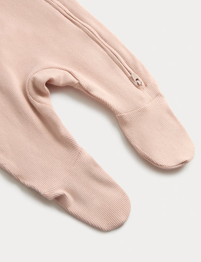 3 Pack Cotton Rich Ribbed Sleepsuits (6½lbs-3 Yrs)