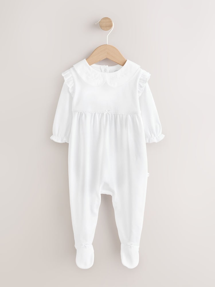 White Occasion Baby Sleepsuit (0-2yrs)