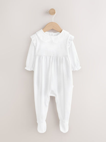 White Occasion Baby Sleepsuit (0-2yrs)