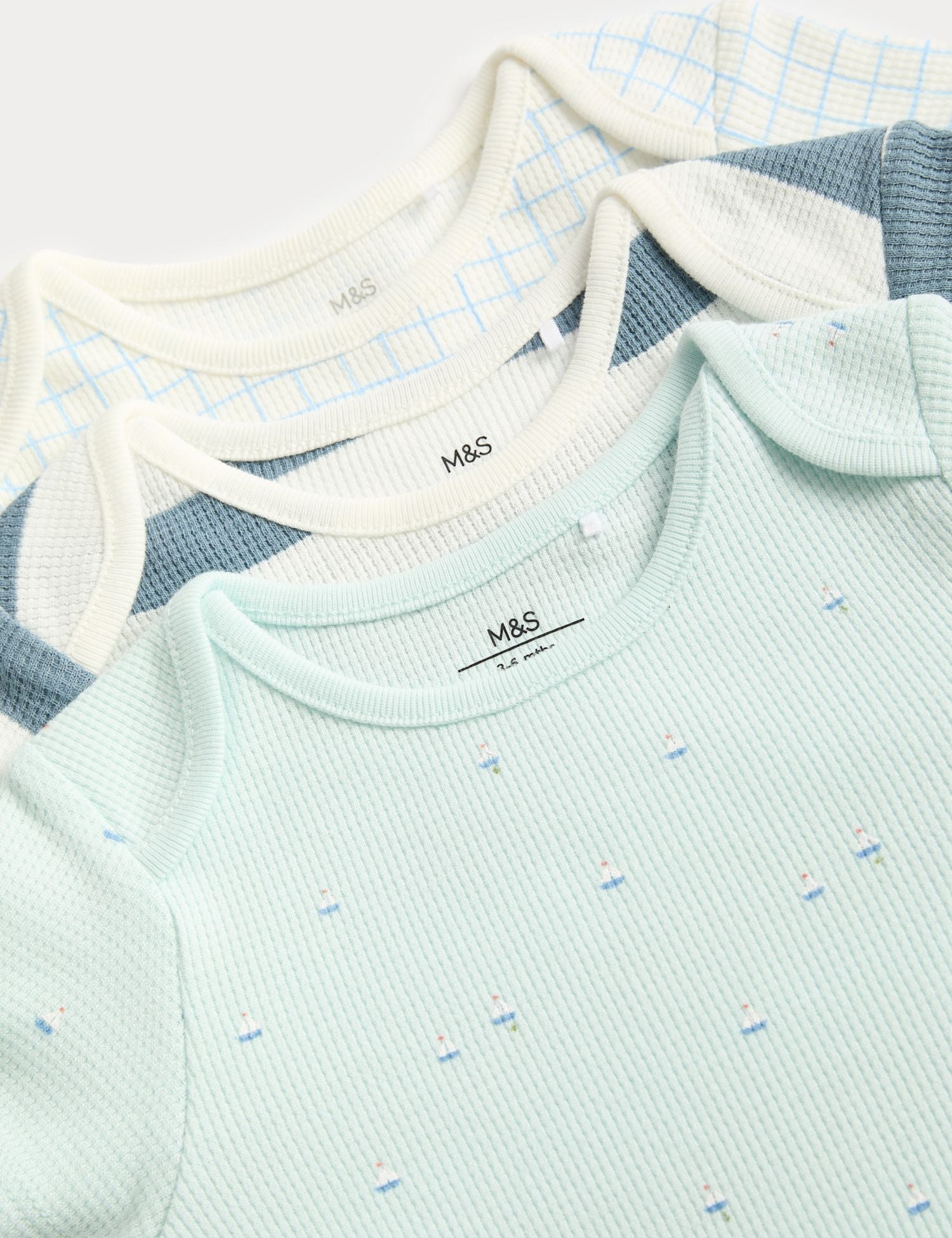 3 Pack Pure Cotton Nautical Bodysuits (6½lbs-3 Yrs)