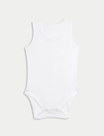 7 Pack Pure Cotton Sleeveless Bodysuits (5lbs-3 Yrs)