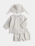 3Pc Boys Gingham Shirt With Short Outfit - LIGHT NATURAL / 12-18 Months