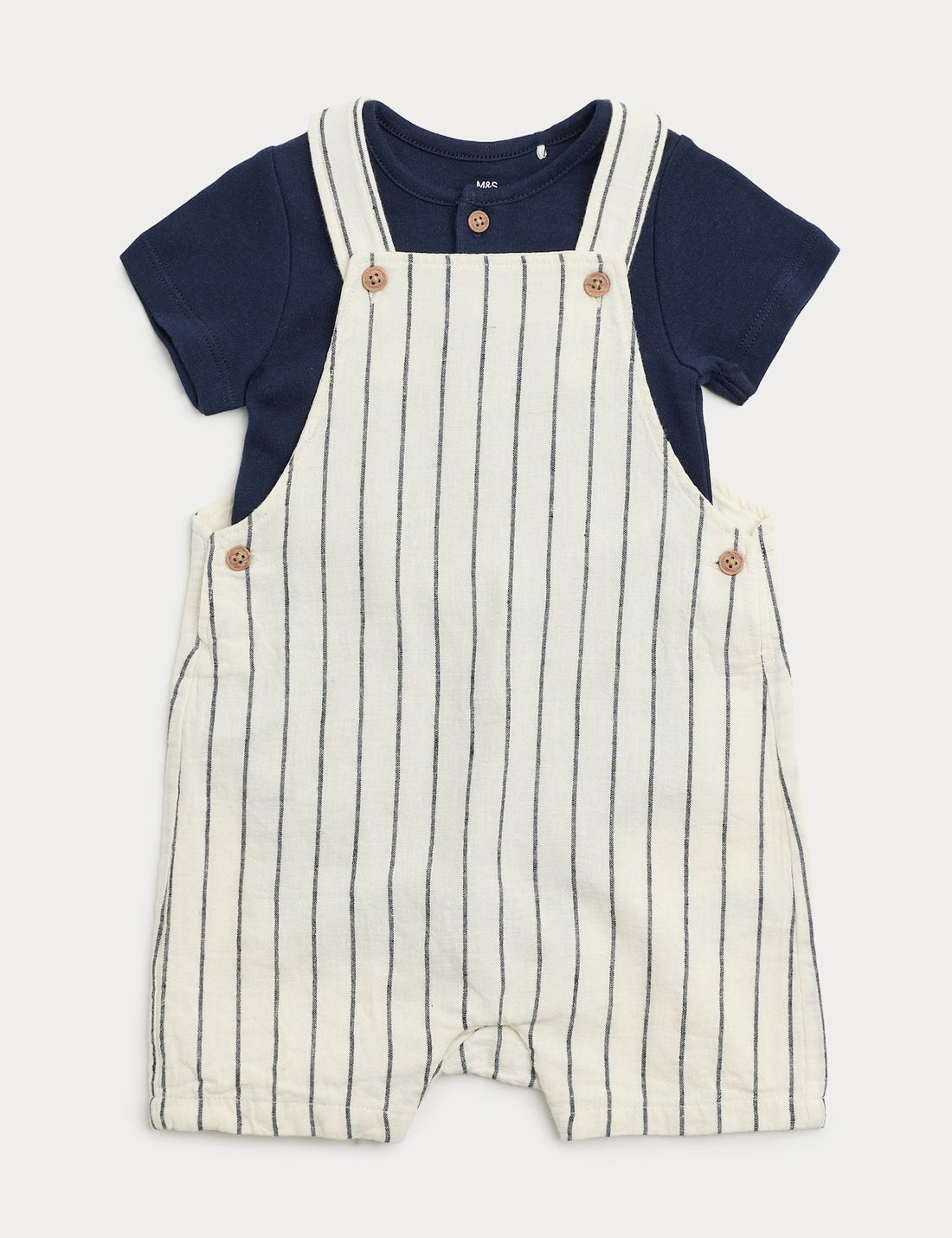 2 Piece Cotton Rich Romper Set (0-3 Yrs) - BLUE MIX / 12-18 Months