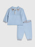 River Island Blue Knitted Polo Top & Leggings Set - Blue / Up To 3 Months (50 - 62cm)