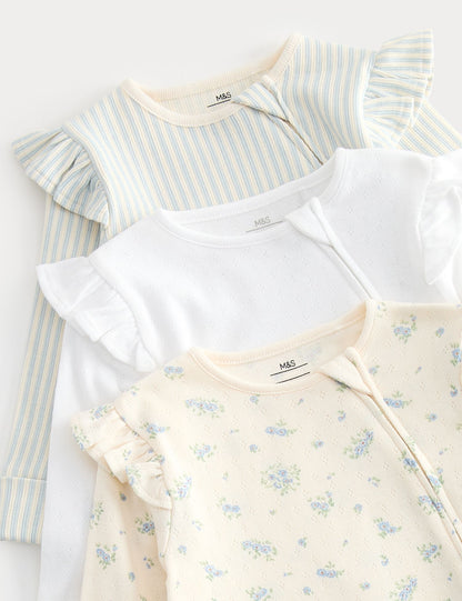 3 Pack Cotton Rich Sleepsuits (6½lbs-3 Yrs)