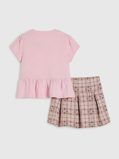 River Island Pink Check Frill Bow