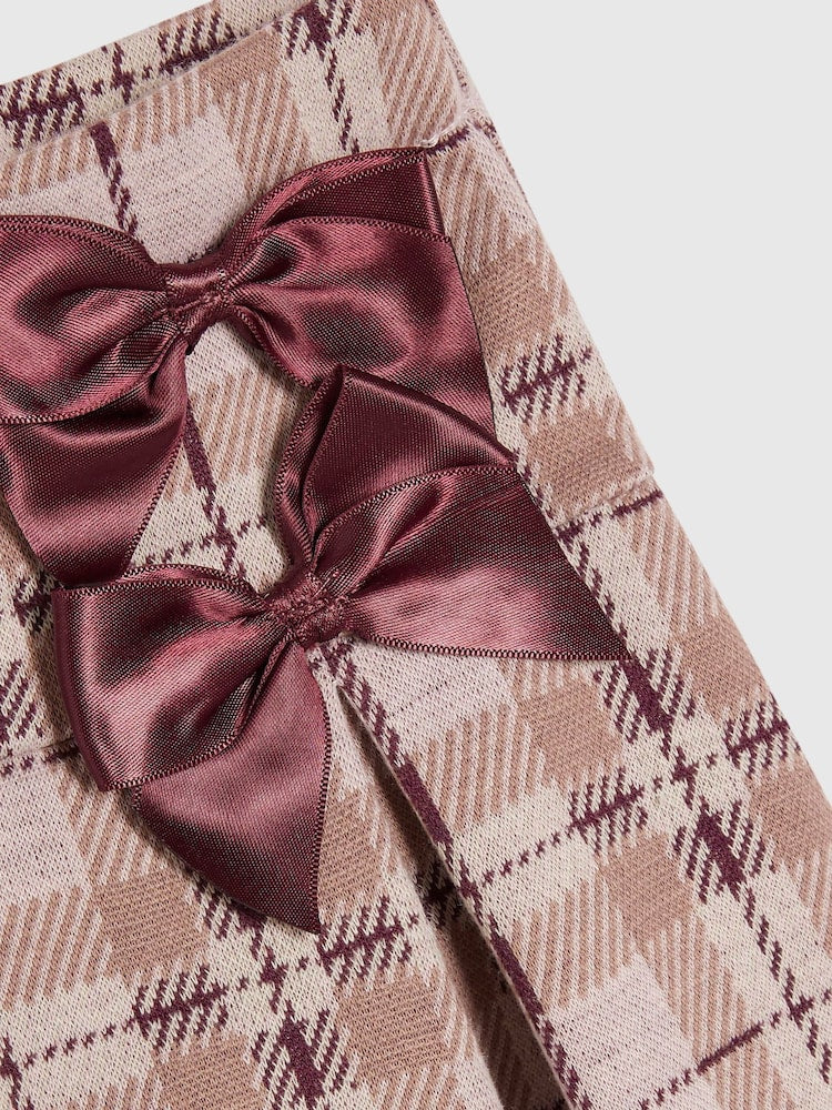 River Island Pink Check Frill Bow