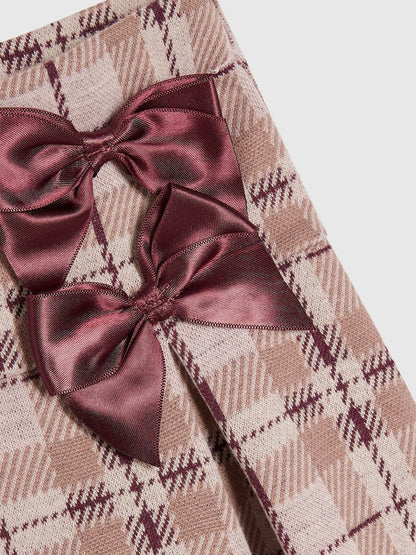 River Island Pink Check Frill Bow