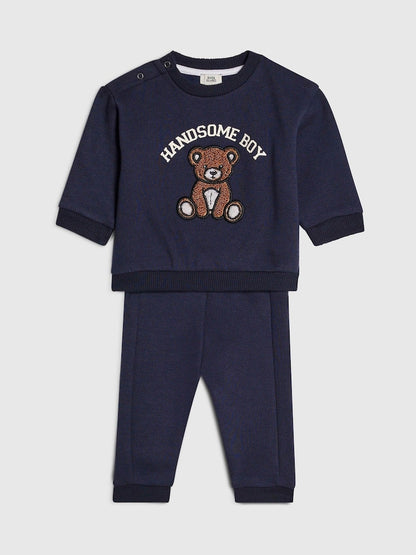 River Island Blue Bear Top &amp; Trousers Set