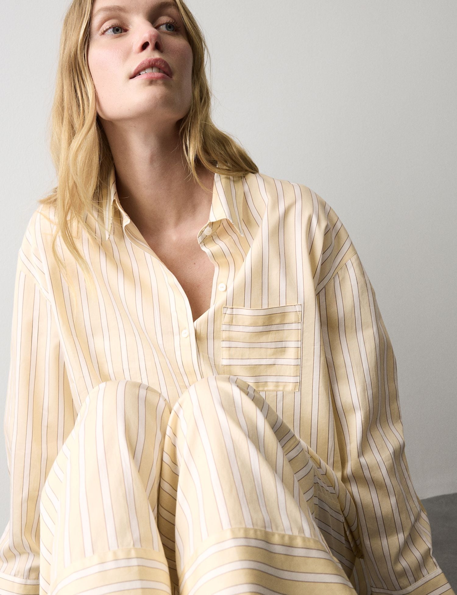 Pure Cotton Striped Revere Pyjama Set