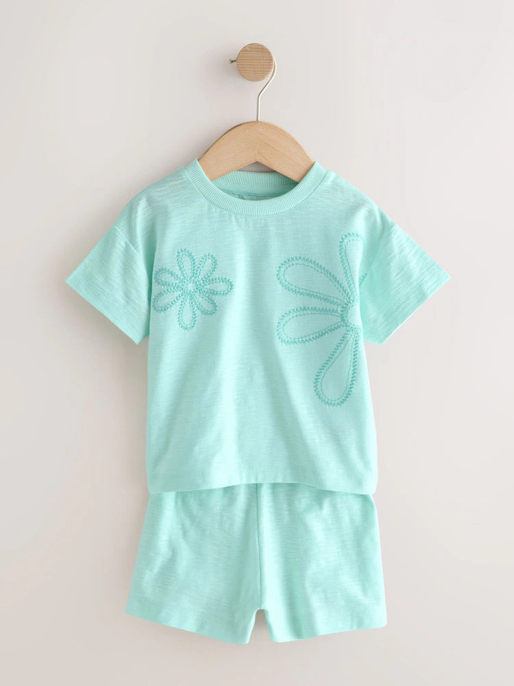 Embroidery Detail Pyjamas 3 Pack (9mths-12yrs)