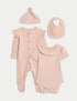 4pc Cotton-Rich Floral Starter Set (0-9 Mths) - BLUSH / 3-6 Months