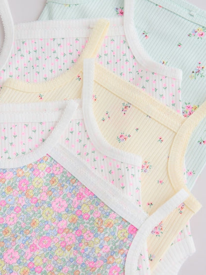 Pink/Blue Vest Baby Bodysuits 5 Pack