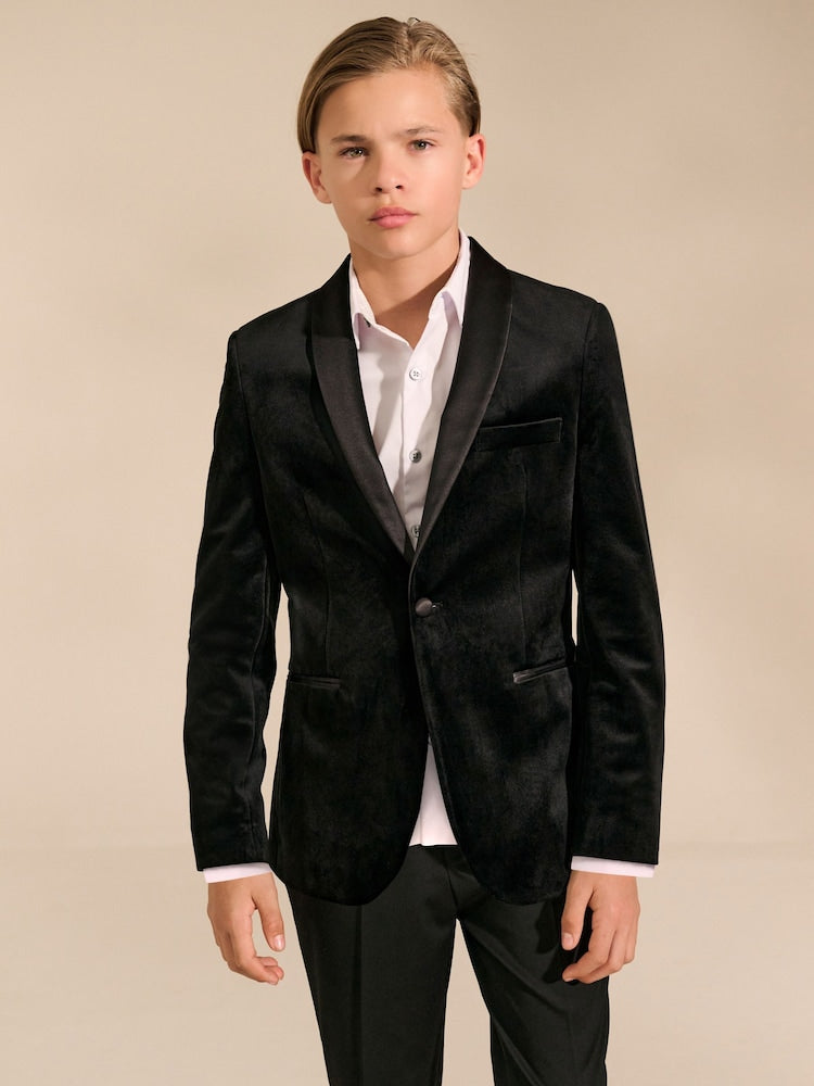 Black Velvet Blazer (3-16yrs) - Black / 10 Years (140cm)
