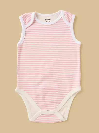 Pack of 3 - Printed Sleeveless Bodysuit