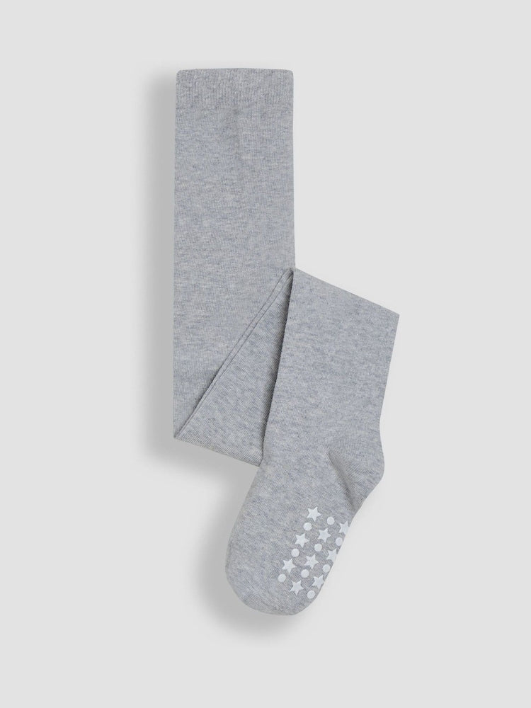 JoJo Maman Bébé Marl Grey Cotton Rich Plain Tights - Size Up To 6 Months (50 - 68cm)