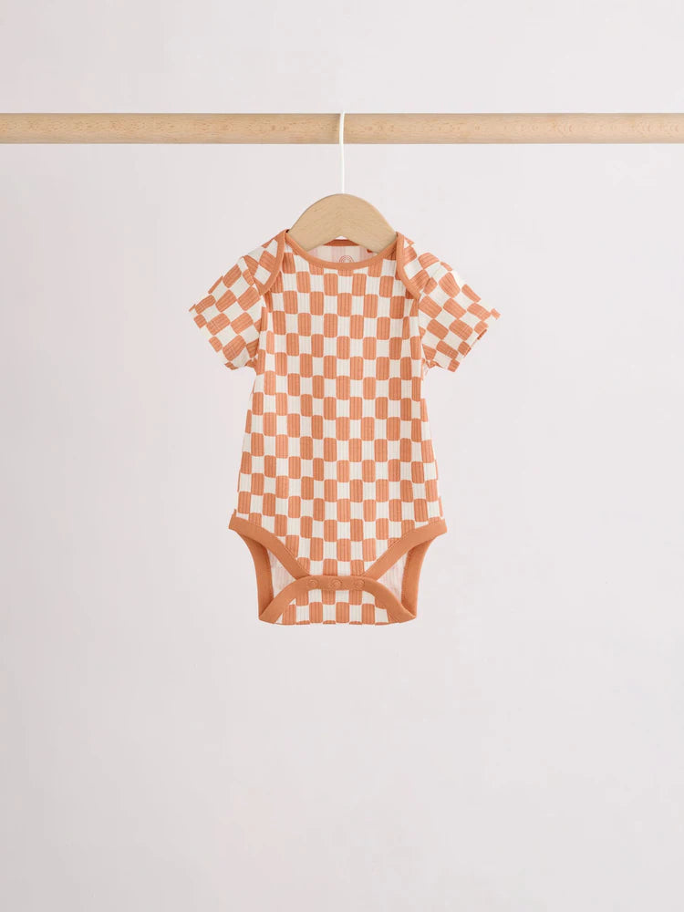 Multi Short Sleeve Baby Bodysuits 5 Pack