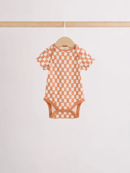 Multi Short Sleeve Baby Bodysuits 5 Pack