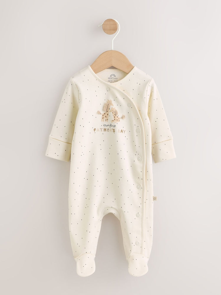 Cream My First Fathers Day Baby Sleepsuit (0-18mths)