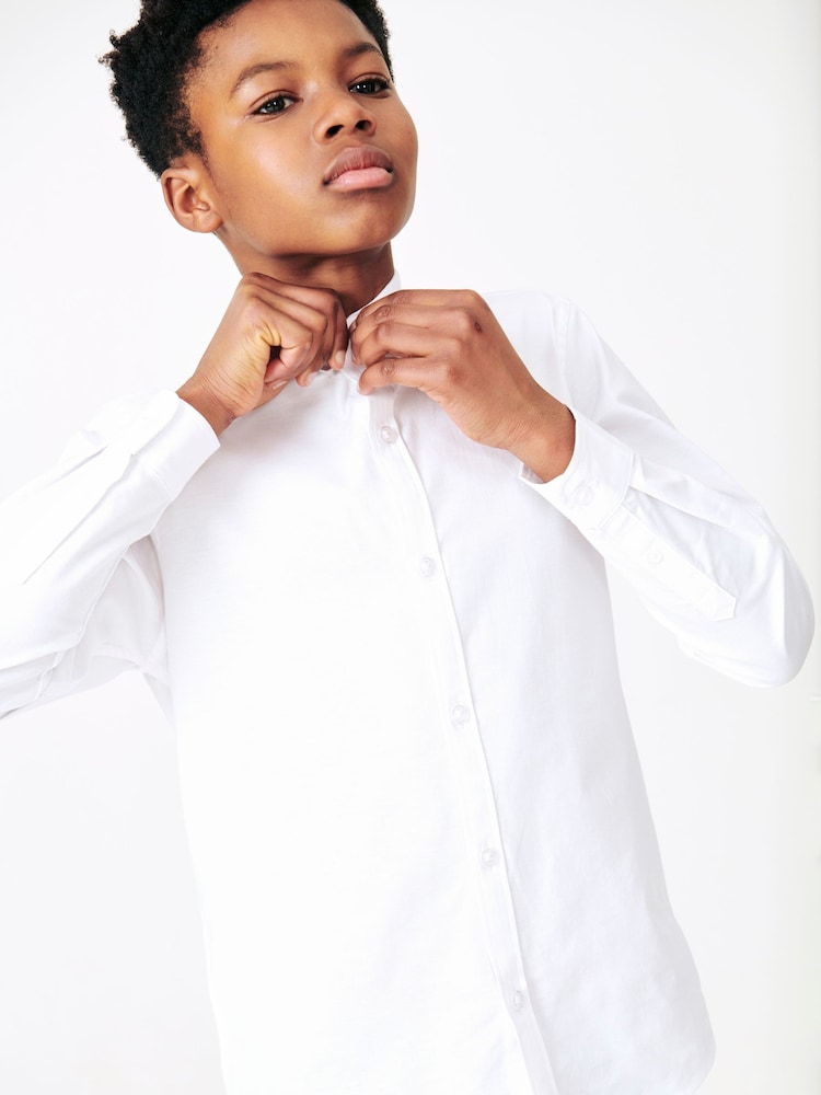 White Plain Single Oxford Shirt (3-16yrs) - White Plain Single Oxford / 10 Years (140cm)