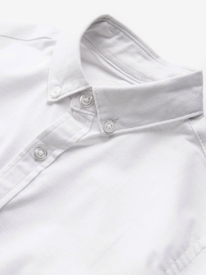 White Plain Single Oxford Shirt (3-16yrs)