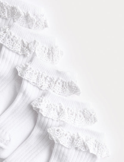 5 Pack Cotton Rich Frill Baby Socks