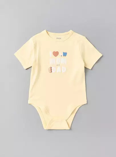 Pack of 3 - Vehicle Print Cotton Bodysuit with Short Sleeves