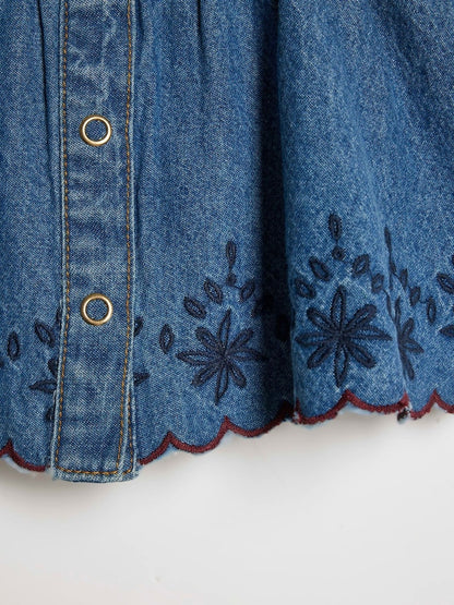 River Island Blue Denim Button Down Dress