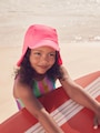 Bright Pink Swim Legionnaire Hat (3mths-10yrs) - Size 3-9 Months (62-74cm)