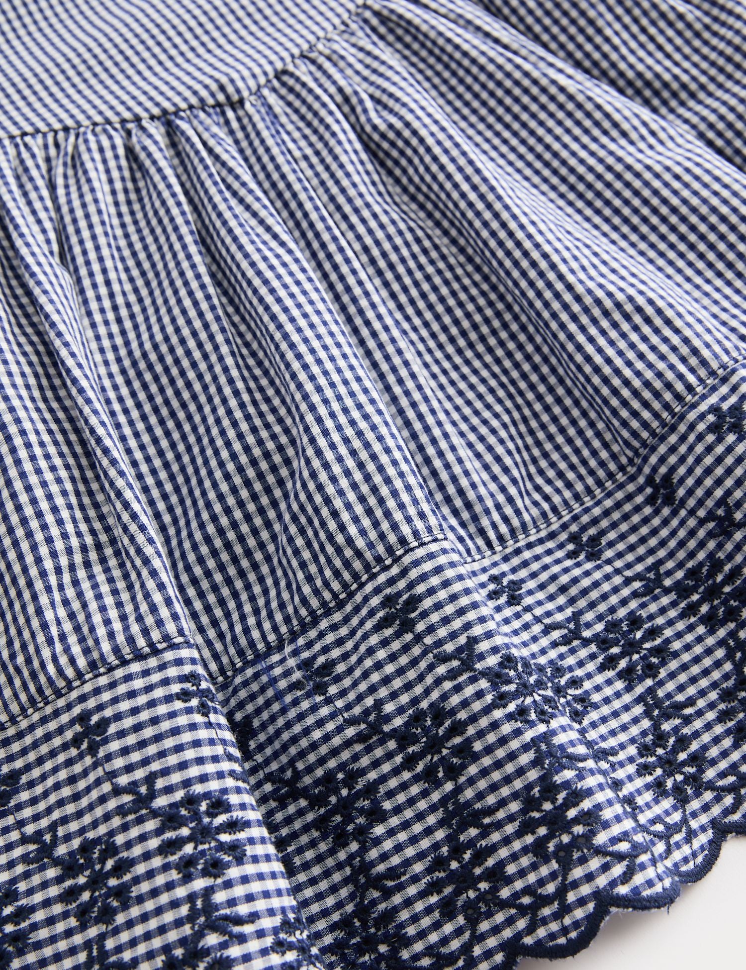Pure Cotton Embroidered Gingham Dress (0-5 Yrs)