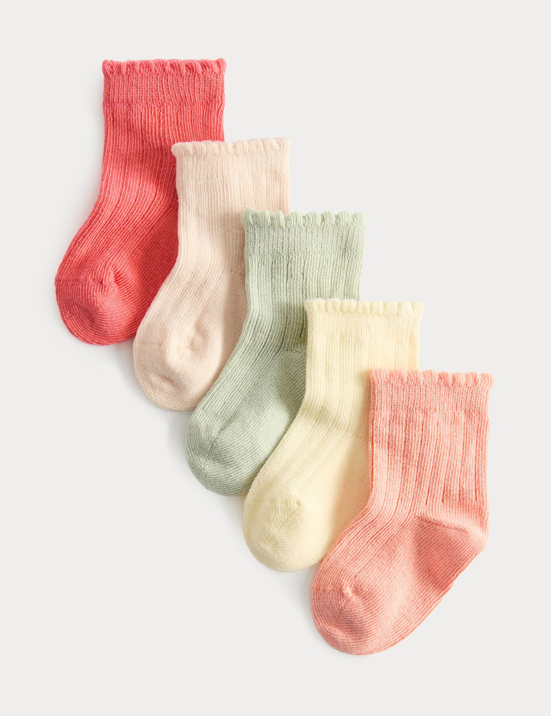 5 Pack Cotton with Stretch Frill Socks - MULTI / 12-24