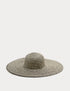 Straw Striped Wide Brim Hat - BLACK MIX / Small-Medium