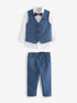 Baker by Ted Baker Waistcoat Shirt And Trousers Set - Blue / 12-18 Months (80-86cm)