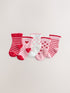 Red and Pink Heart Baby Socks 5 Pack - Red and Pink / Up To 3 Months (50 - 62cm)