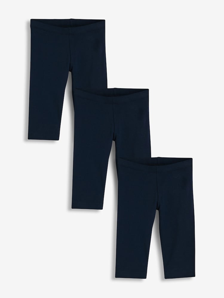 Navy Blue 3 Pack Cropped Leggings (3-16yrs) - Size 3 Years (98cm) - Navy Blue