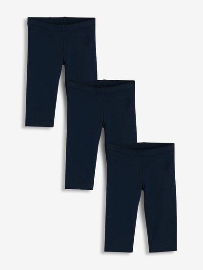 Navy Blue 3 Pack Cropped Leggings (3-16yrs) - Size 3 Years (98cm) - Navy Blue
