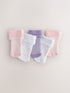 Pink and White Roll Top Towelling Baby Socks 5 Pack - Pink and White / Up To 3 Months (50 - 62cm)